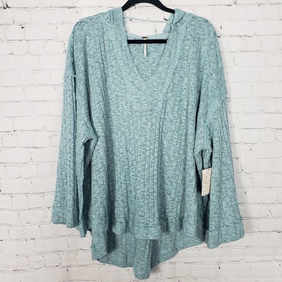 NEW Free People Baja Babe Knit Hooded Pullover Knit size L - Picture 5 of 10